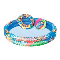 Набор: детский круглый бассейн, круг для плавания, мяч